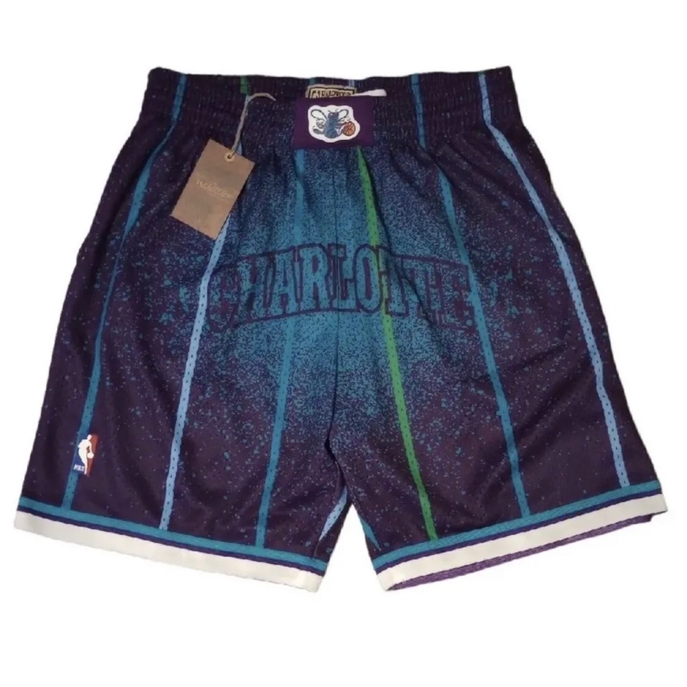 Mens Mitchell and Ness Charlotte Hornets shorts